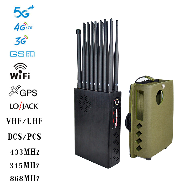 16 Band 5G Handy Störsender mit hoher Leistung WIFIVHF / LOJACK GPS